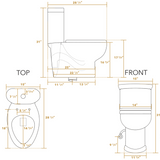 Whitehaus Magic Flush White One Piece Toilet - WHMFL3364-EB