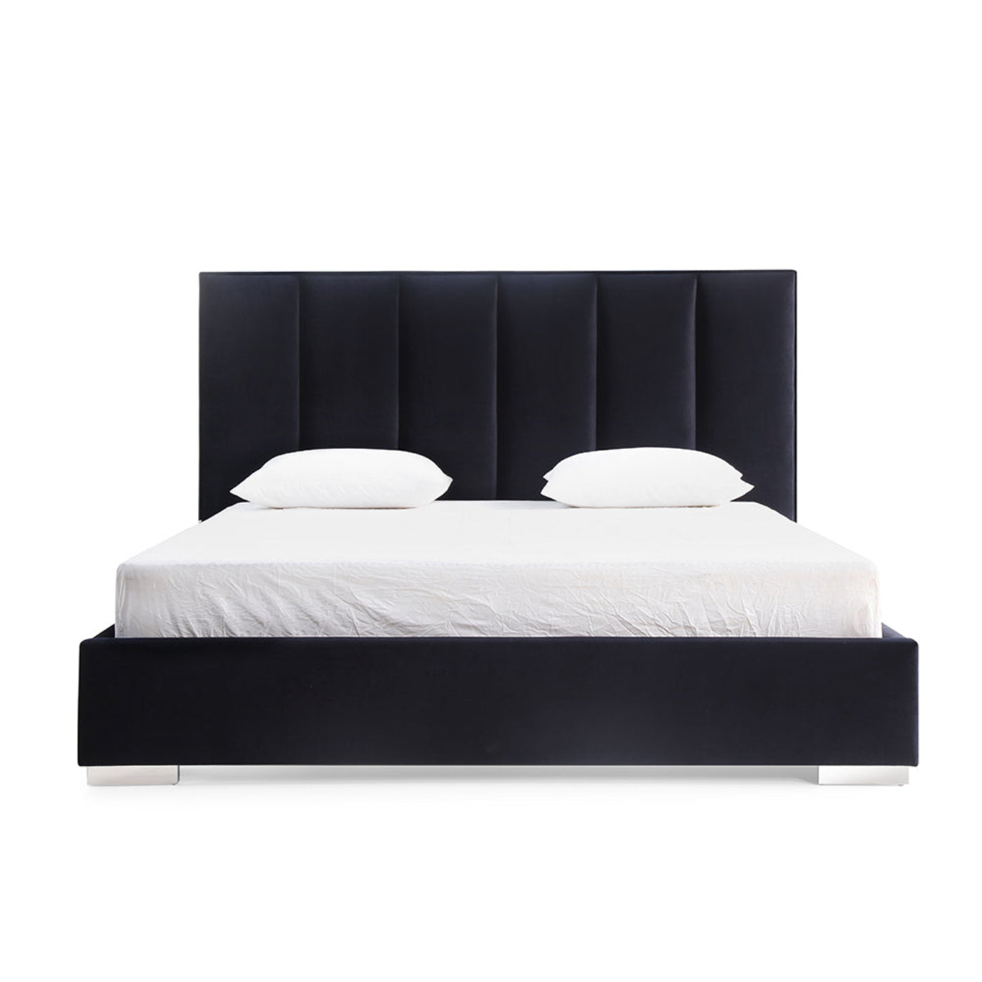 Whiteline Mod -  Velvet King Bed BK1655 - BK1655-WHT