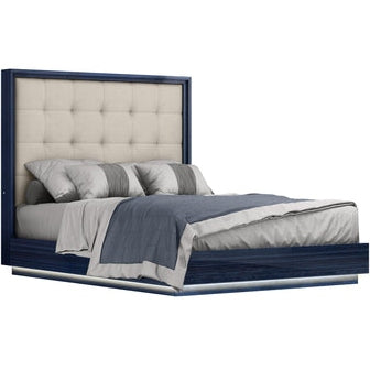 Whiteline Modern Living Alexander Bed Queen In Blue/Light Grey Colour - BQ1937