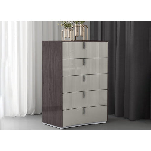 Whiteline Modern Living Berlin Chest Drawers - CD1754-CNUT/LGRY