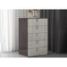 Whiteline Modern Living Berlin Chest Drawers - CD1754-CNUT/LGRY