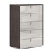 Whiteline Modern Living Berlin Chest Drawers - CD1754-CNUT/LGRY