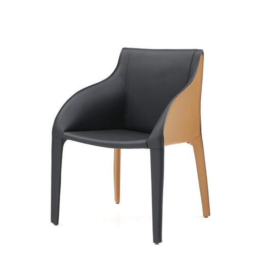 Whiteline Modern Living Emory Dining Armchair - DAC1881P-BLK/BRN