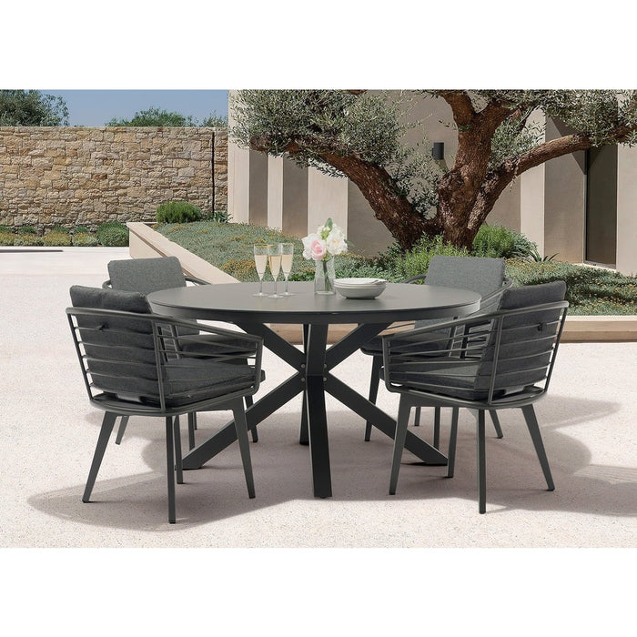 Whiteline Modern Living Kassey Outdoor Dining Armchair DAC1835-DGRY