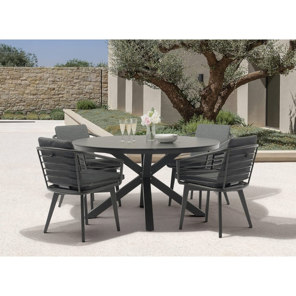 Whiteline Modern Living Kassey Round Outdoor Dining Table - DT1835-DGRY