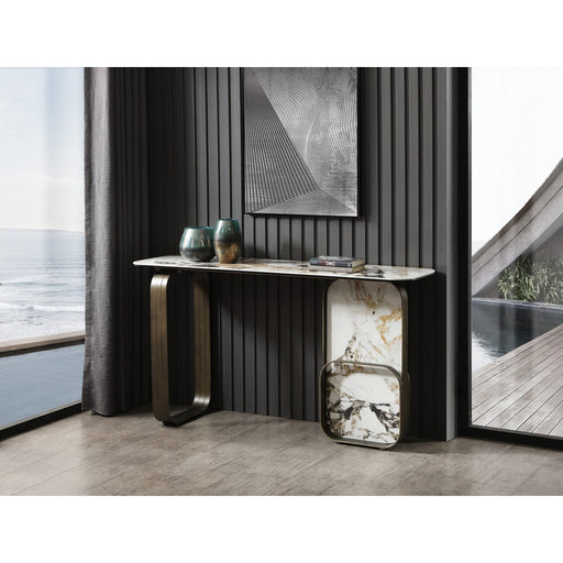 Whiteline Modern Living Kora Console - Co1884-Wht/blk/gld