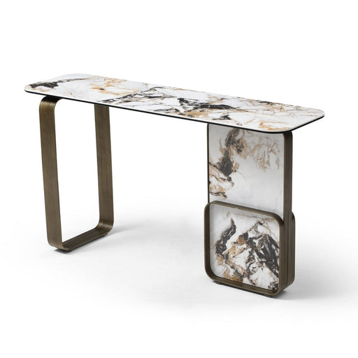 Whiteline Modern Living Kora Console - Co1884-Wht/blk/gld