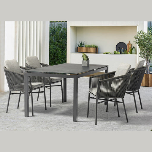 Whiteline Modern Living Lynn Outdoor Dining Armchair- DAC1837-LGRY