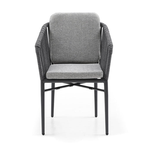 Whiteline Modern Living Lynn Outdoor Dining Armchair- DAC1837-LGRY