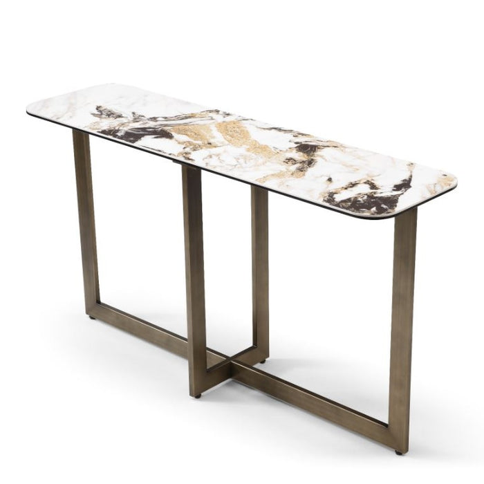 Whiteline Modern Living Nola Console - CO1883-WHT/BLK/GLD