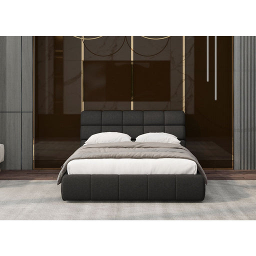 Whiteline Modern Living Owen Queen Bed in Dark Grey Color - BQ2010F