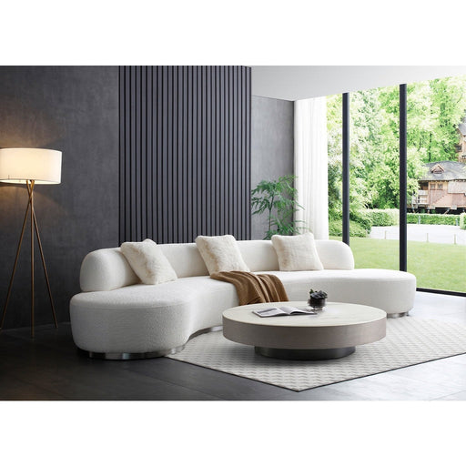 Whiteline Modern Living Perla Curved Sofa - SO2009F-WHT