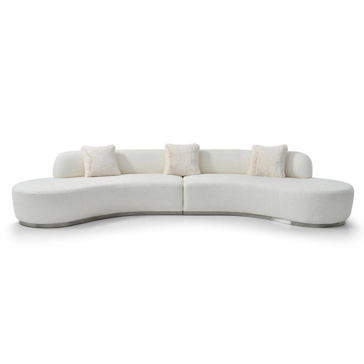 Whiteline Modern Living Perla Curved Sofa - SO2009F-WHT