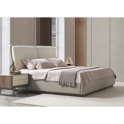 Whiteline Modern Living Romina Queen Bed in Light Grey Color - BQ2020P