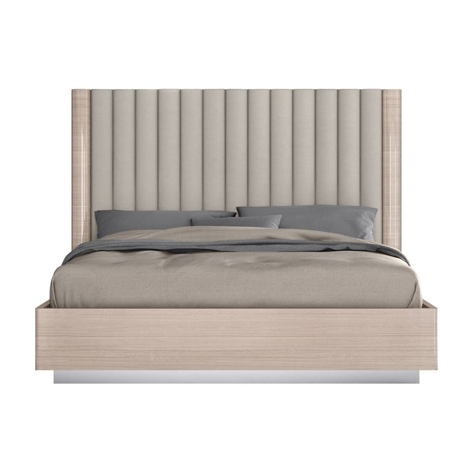 Whiteline Modern Living Waves Bed Queen In Beige Colour - BQ1753