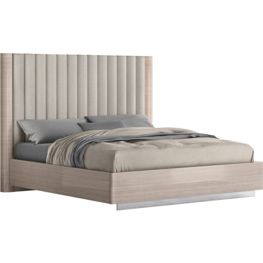 Whiteline Modern Living Waves Bed Queen In Beige Colour - BQ1753