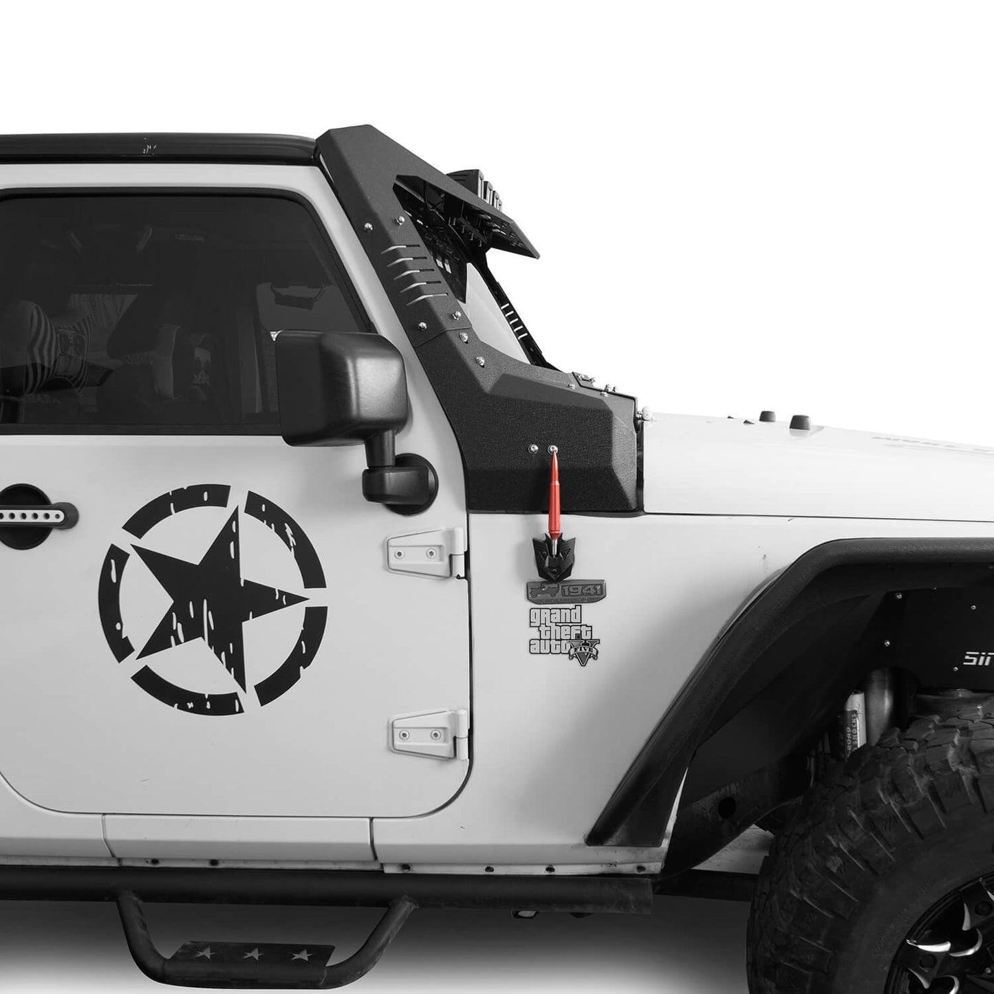 Hooke Road Windshield Frame Cover Visor Roof Sun Visor Cowl Body Armor(07-18 Jeep Wrangler JK) - HE.2060