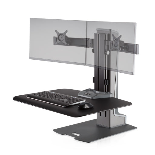 Innovative Winston-E Workstation Electric Dual Monitor Standing Desk Converter