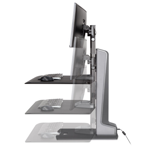 Innovative Winston-E Workstation Electric Dual Monitor Standing Desk Converter