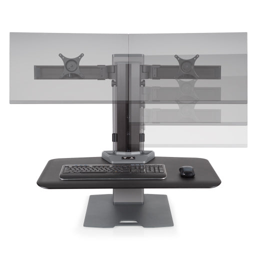 Innovative Winston-E Workstation Electric Dual Monitor Standing Desk Converter