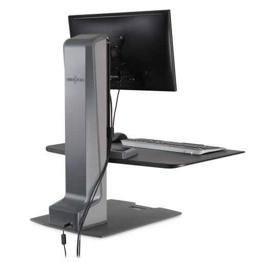 Innovative Winston-E Workstation Electric Single Monitor Standing Desk Converter - IOP224