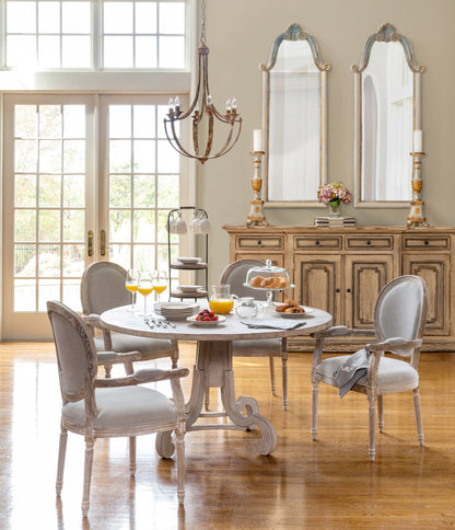 Park Hill Collection Empress Chandelier: Elegant Distressed Iron Design with Gold Accents, 6 Lights for Rustic Charm - ELH00158