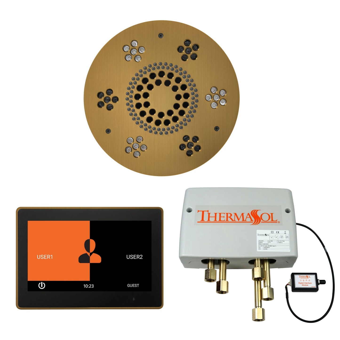 Smart Shower Kit | Waterproof 10" Device | The "Wellness Shower Package" by ThermaSol w/ ThermaTouch