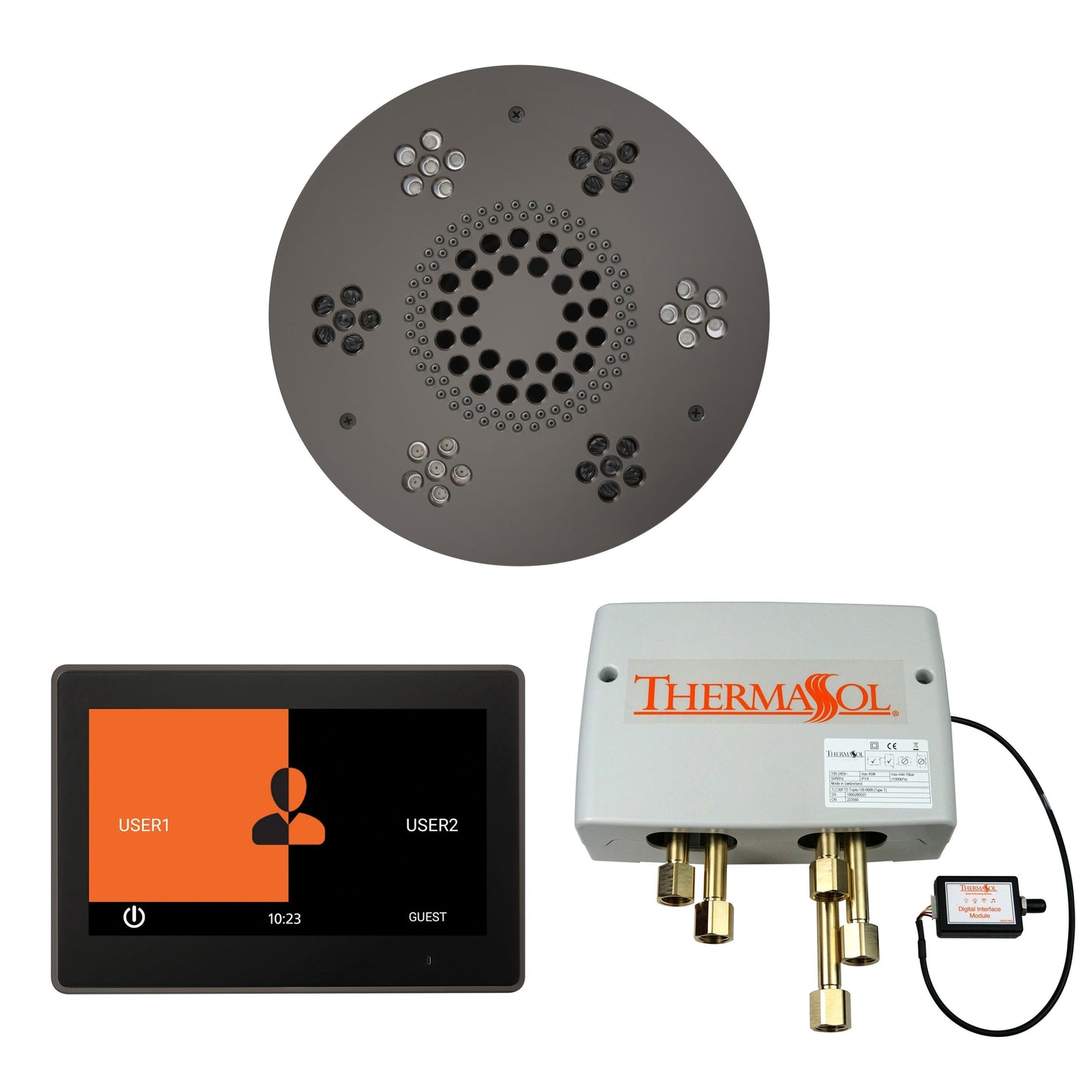 Smart Shower Kit | Waterproof 10" Device | The "Wellness Shower Package" by ThermaSol w/ ThermaTouch