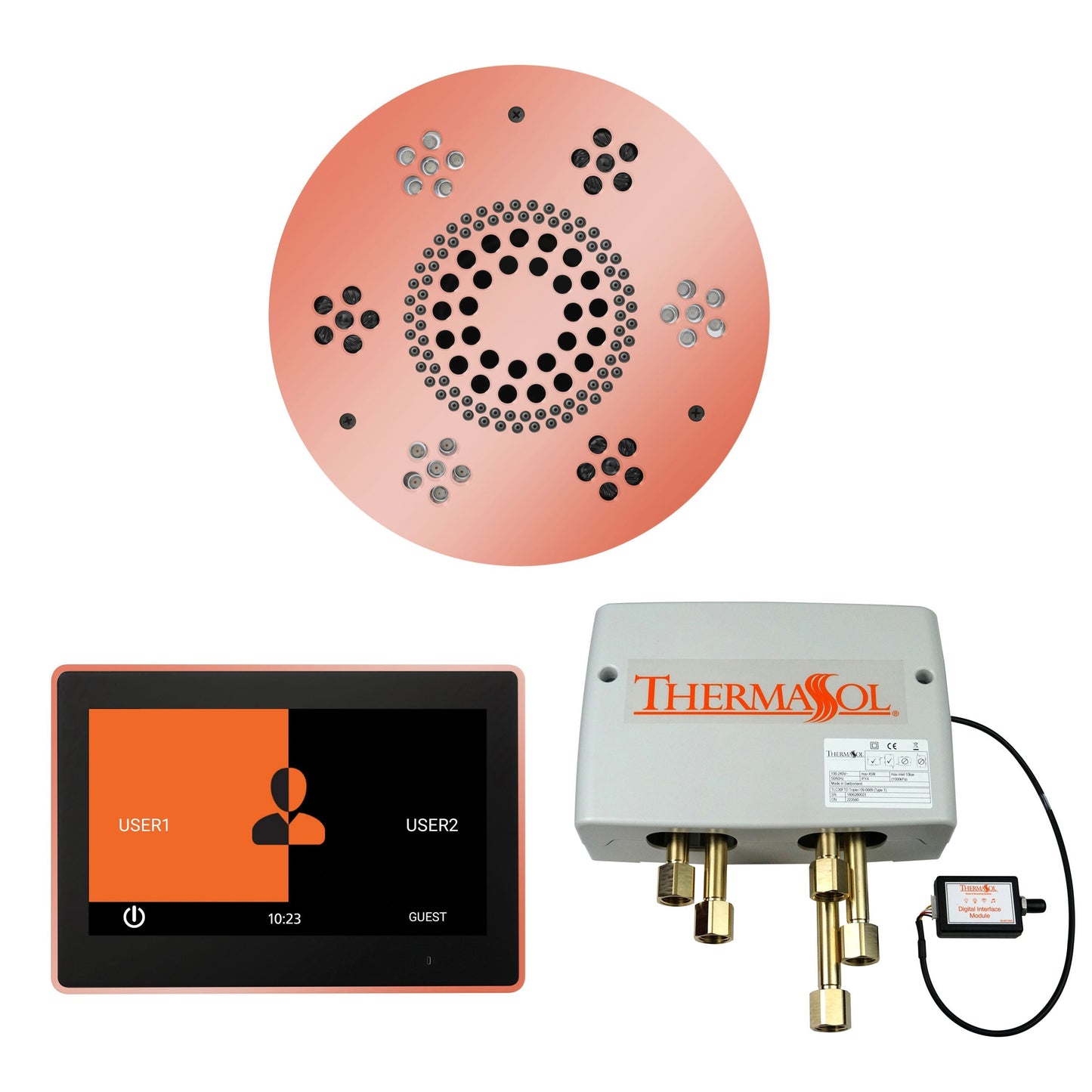 Smart Shower Kit | Waterproof 10" Device | The "Wellness Shower Package" by ThermaSol w/ ThermaTouch