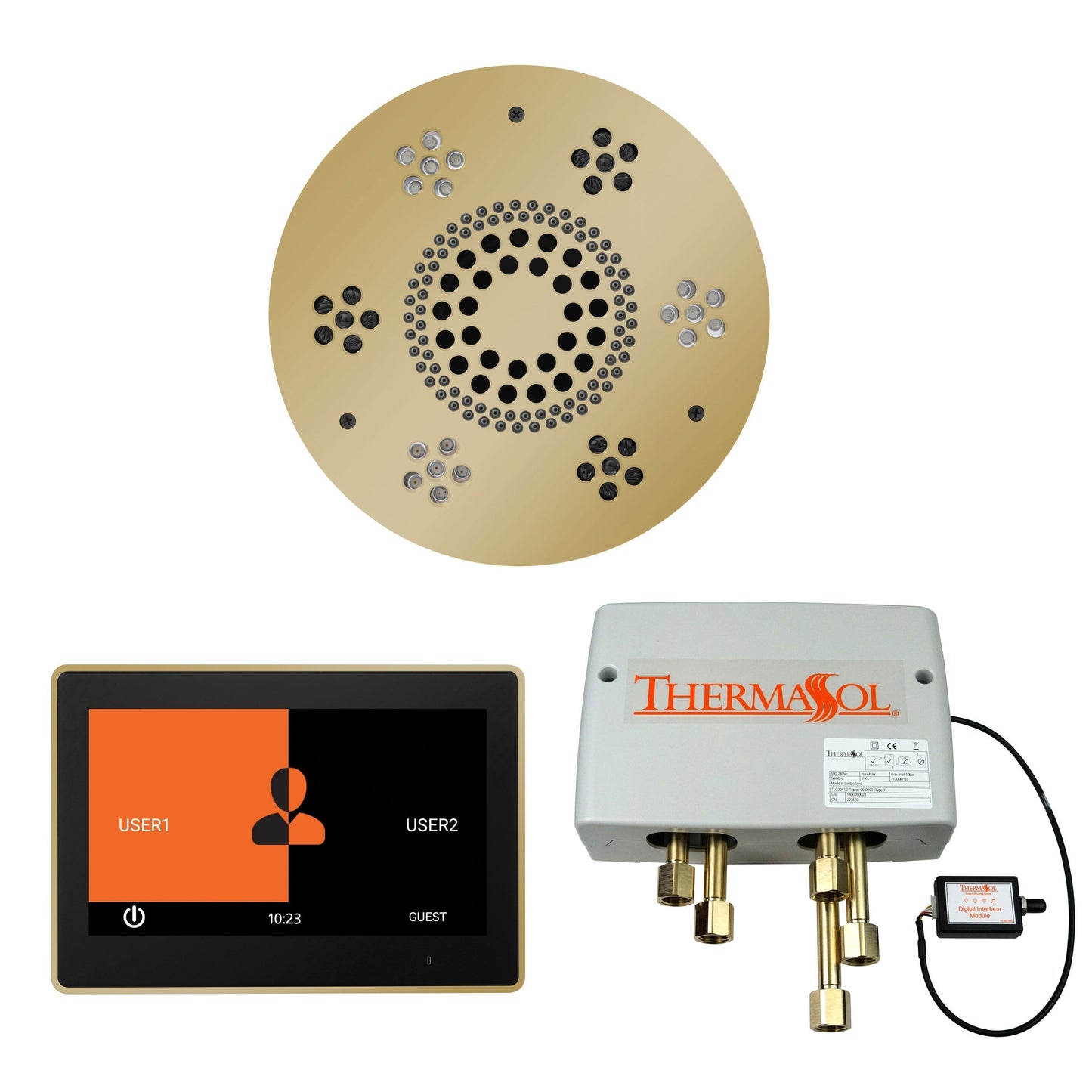 Smart Shower Kit | Waterproof 10" Device | The "Wellness Shower Package" by ThermaSol w/ ThermaTouch