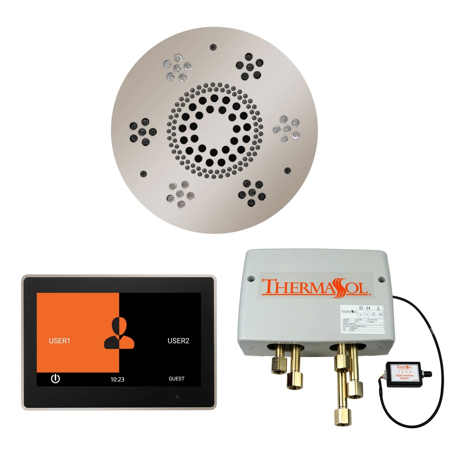 Smart Shower Kit | Waterproof 10" Device | The "Wellness Shower Package" by ThermaSol w/ ThermaTouch