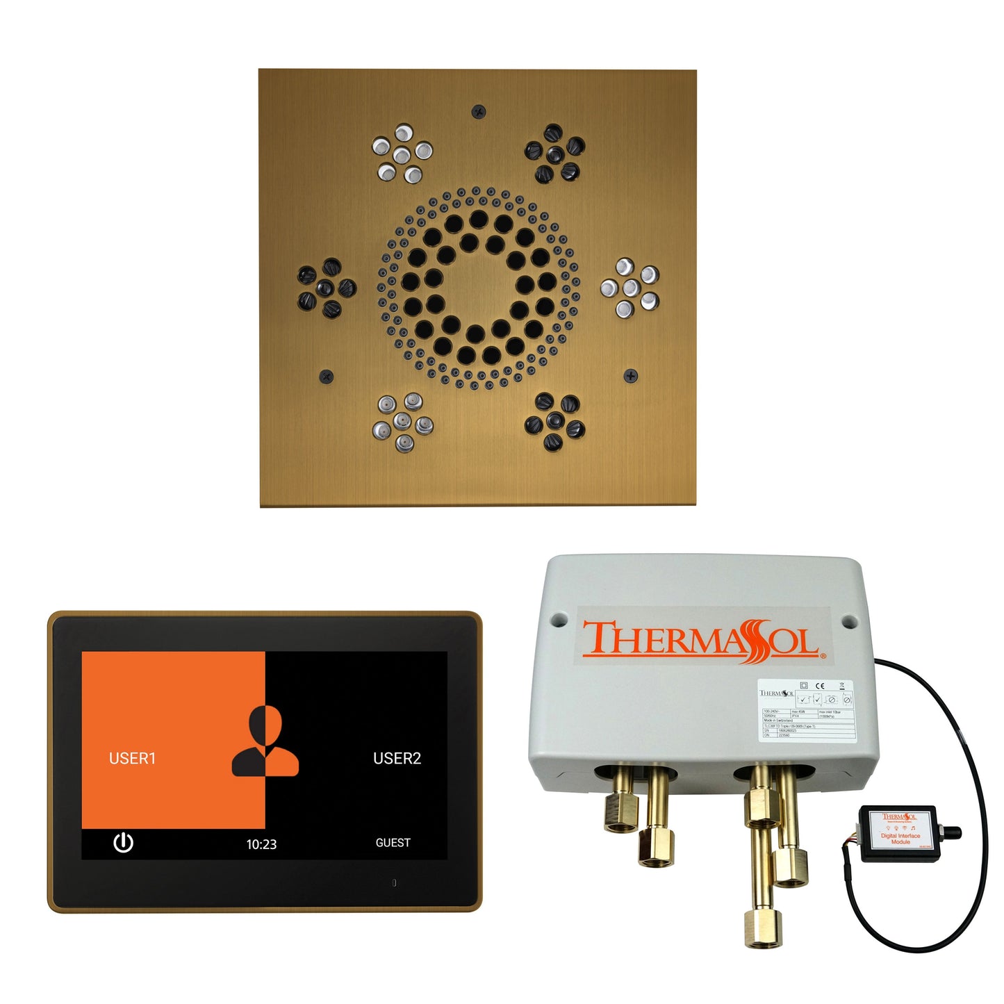Smart Shower Kit | Waterproof 10" Device | The "Wellness Shower Package" by ThermaSol w/ ThermaTouch