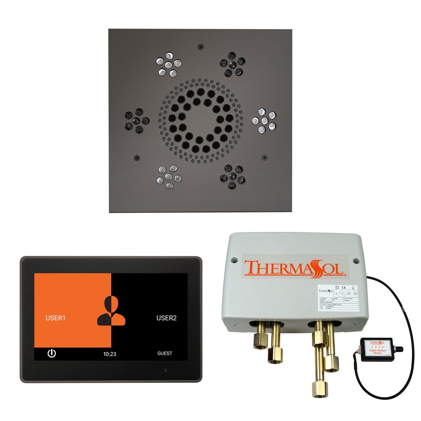 Smart Shower Kit | Waterproof 10" Device | The "Wellness Shower Package" by ThermaSol w/ ThermaTouch