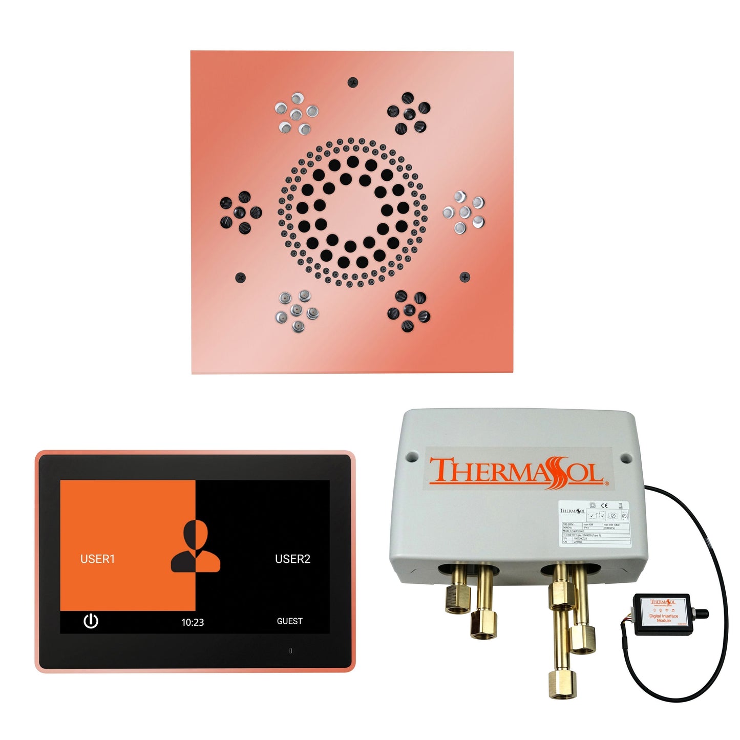 Smart Shower Kit | Waterproof 10" Device | The "Wellness Shower Package" by ThermaSol w/ ThermaTouch