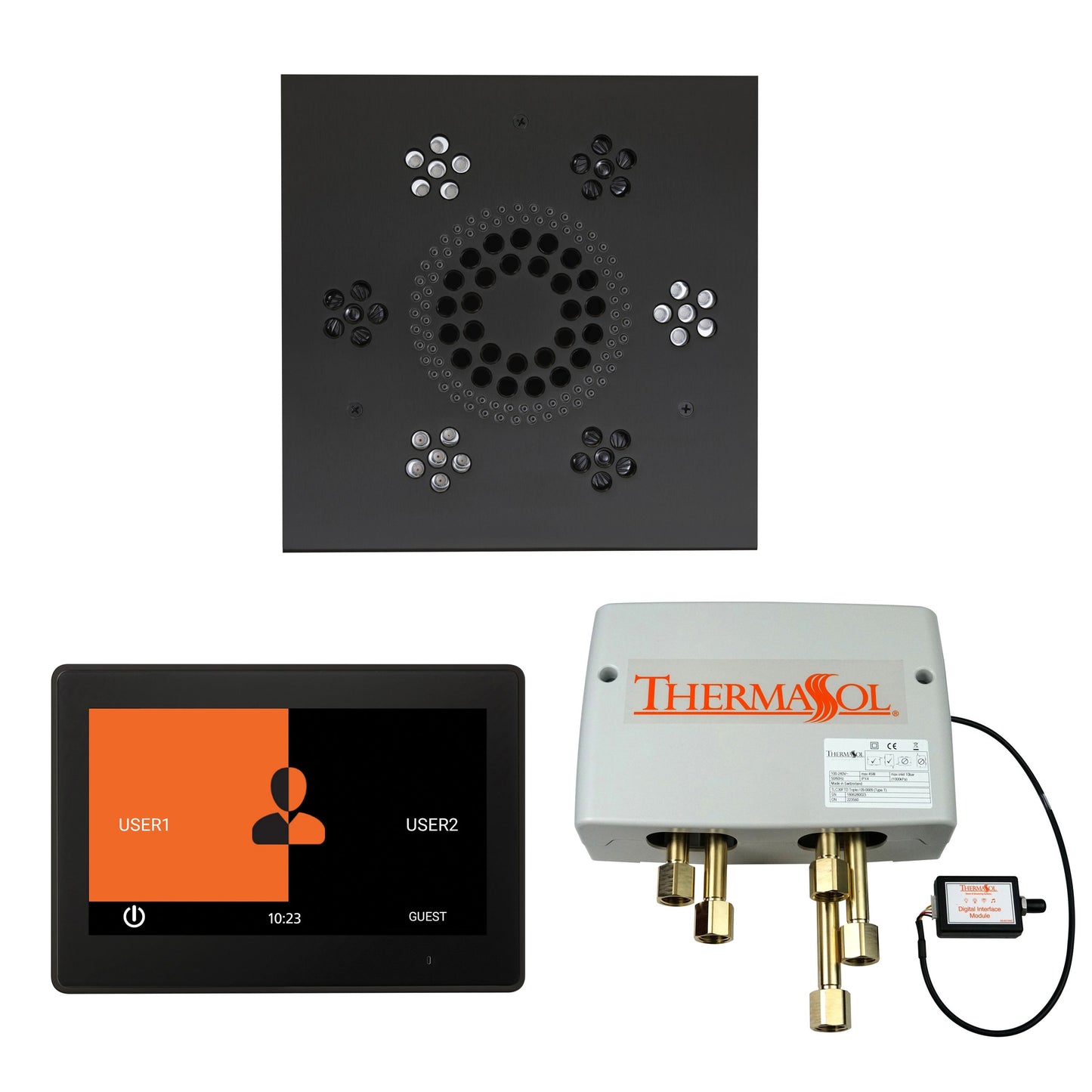 Smart Shower Kit | Waterproof 10" Device | The "Wellness Shower Package" by ThermaSol w/ ThermaTouch