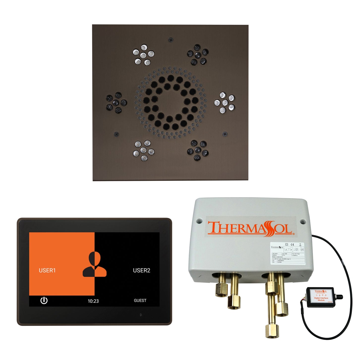 Smart Shower Kit | Waterproof 10" Device | The "Wellness Shower Package" by ThermaSol w/ ThermaTouch
