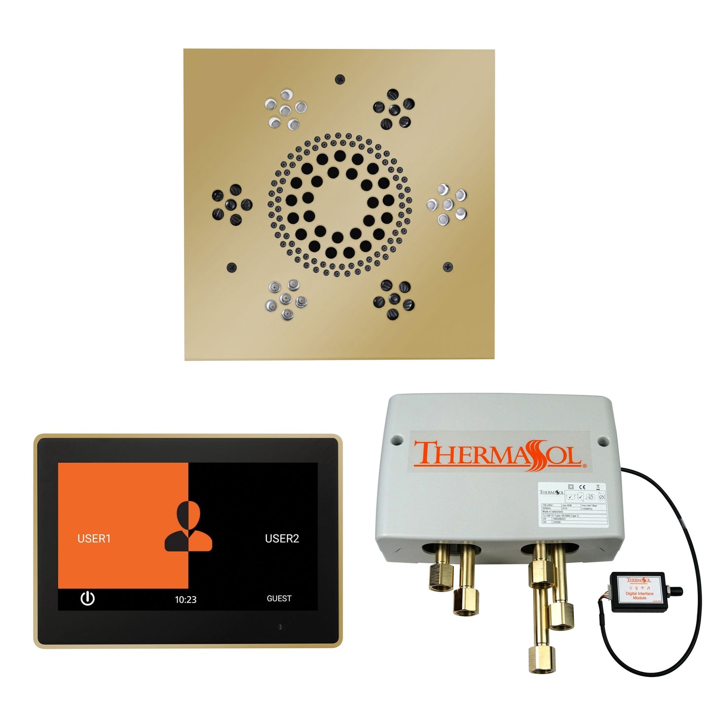 Smart Shower Kit | Waterproof 10" Device | The "Wellness Shower Package" by ThermaSol w/ ThermaTouch
