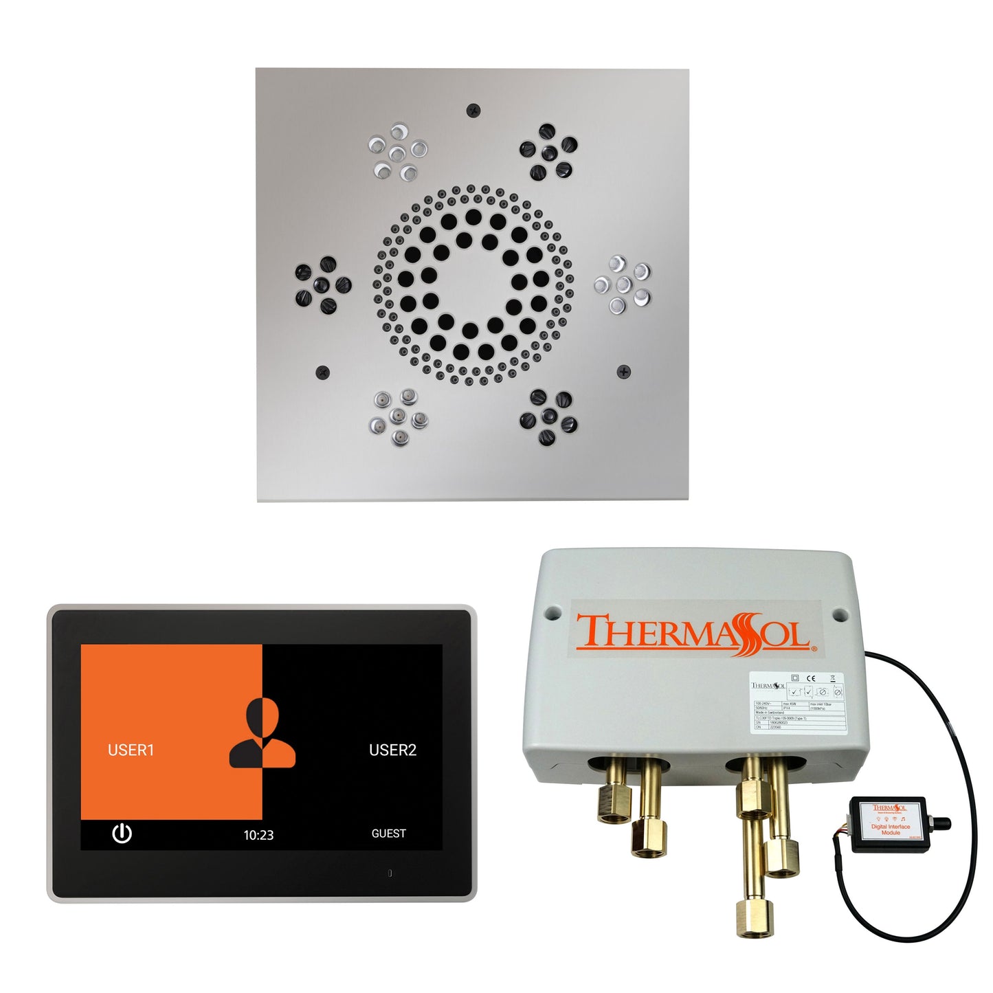 Smart Shower Kit | Waterproof 10" Device | The "Wellness Shower Package" by ThermaSol w/ ThermaTouch