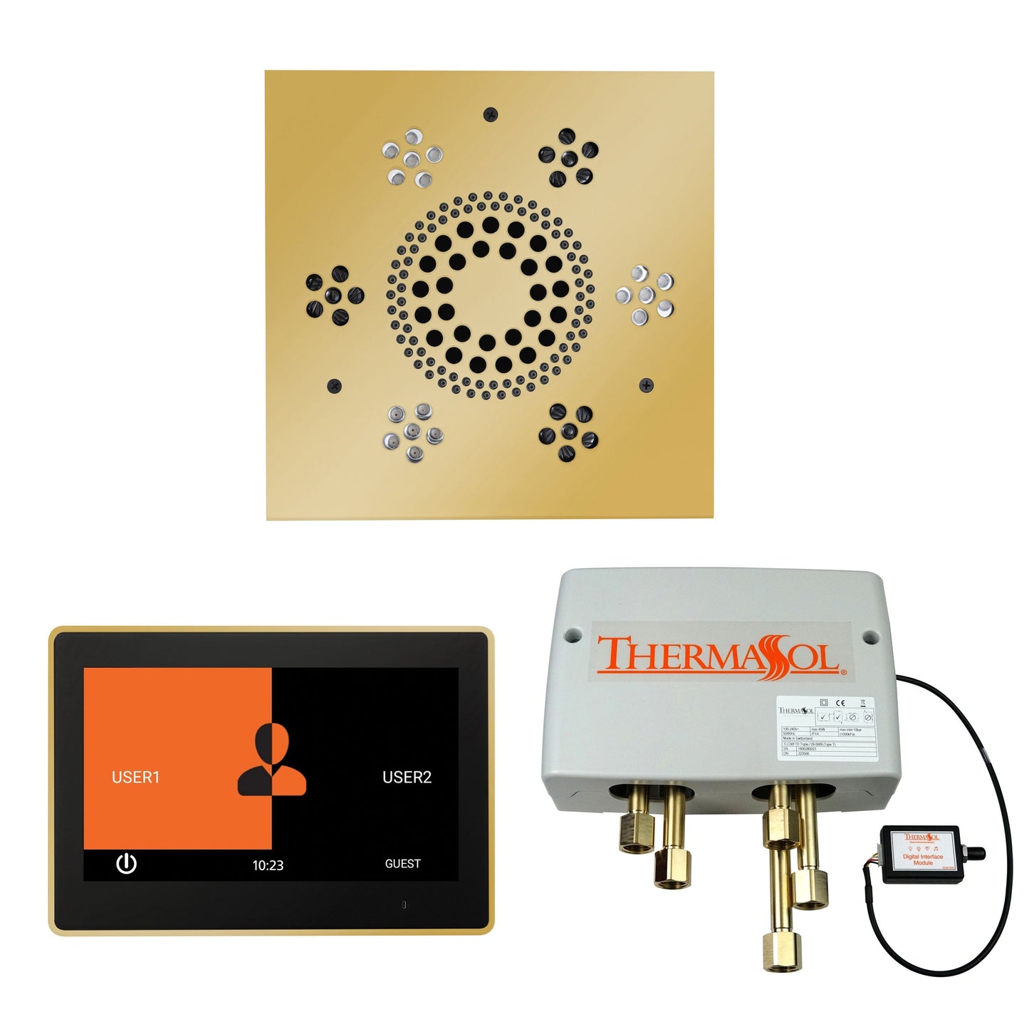 Smart Shower Kit | Waterproof 10" Device | The "Wellness Shower Package" by ThermaSol w/ ThermaTouch