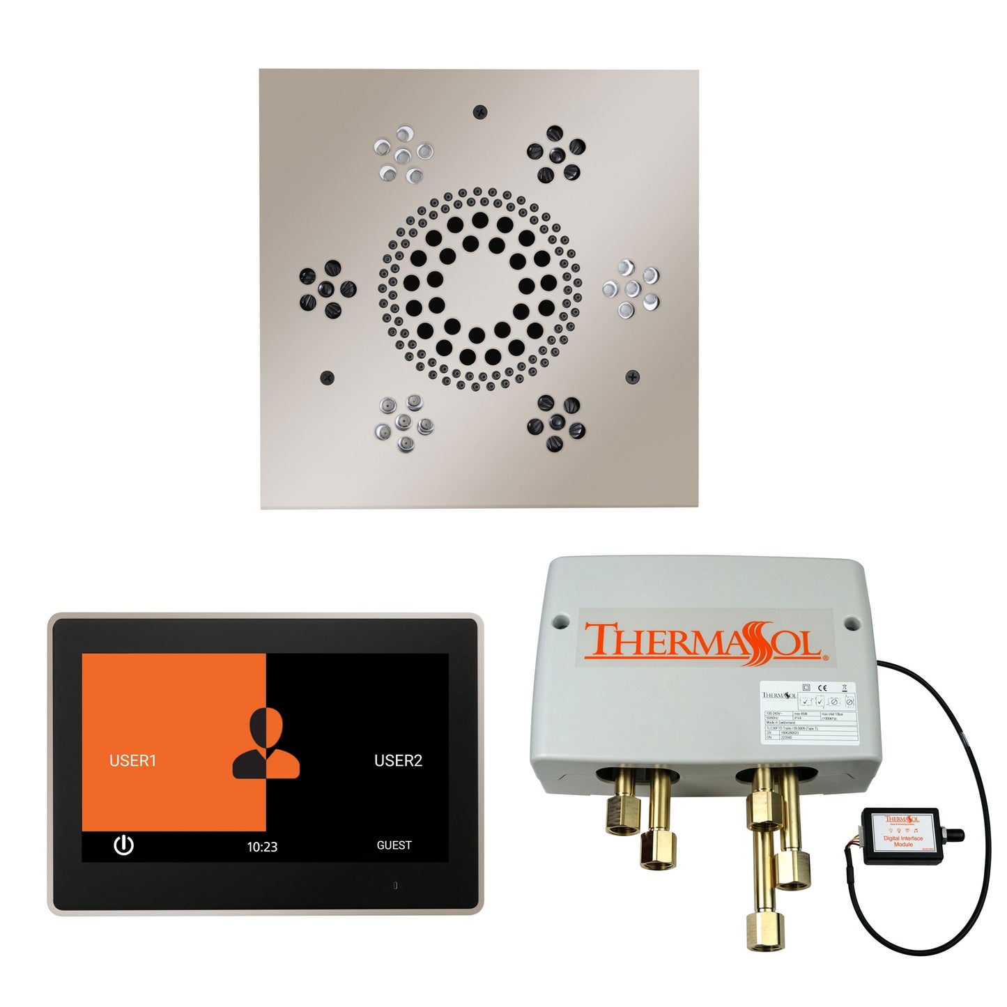 Smart Shower Kit | Waterproof 10" Device | The "Wellness Shower Package" by ThermaSol w/ ThermaTouch
