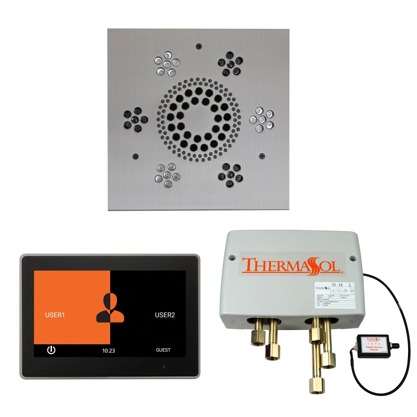 Smart Shower Kit | Waterproof 10" Device | The "Wellness Shower Package" by ThermaSol w/ ThermaTouch