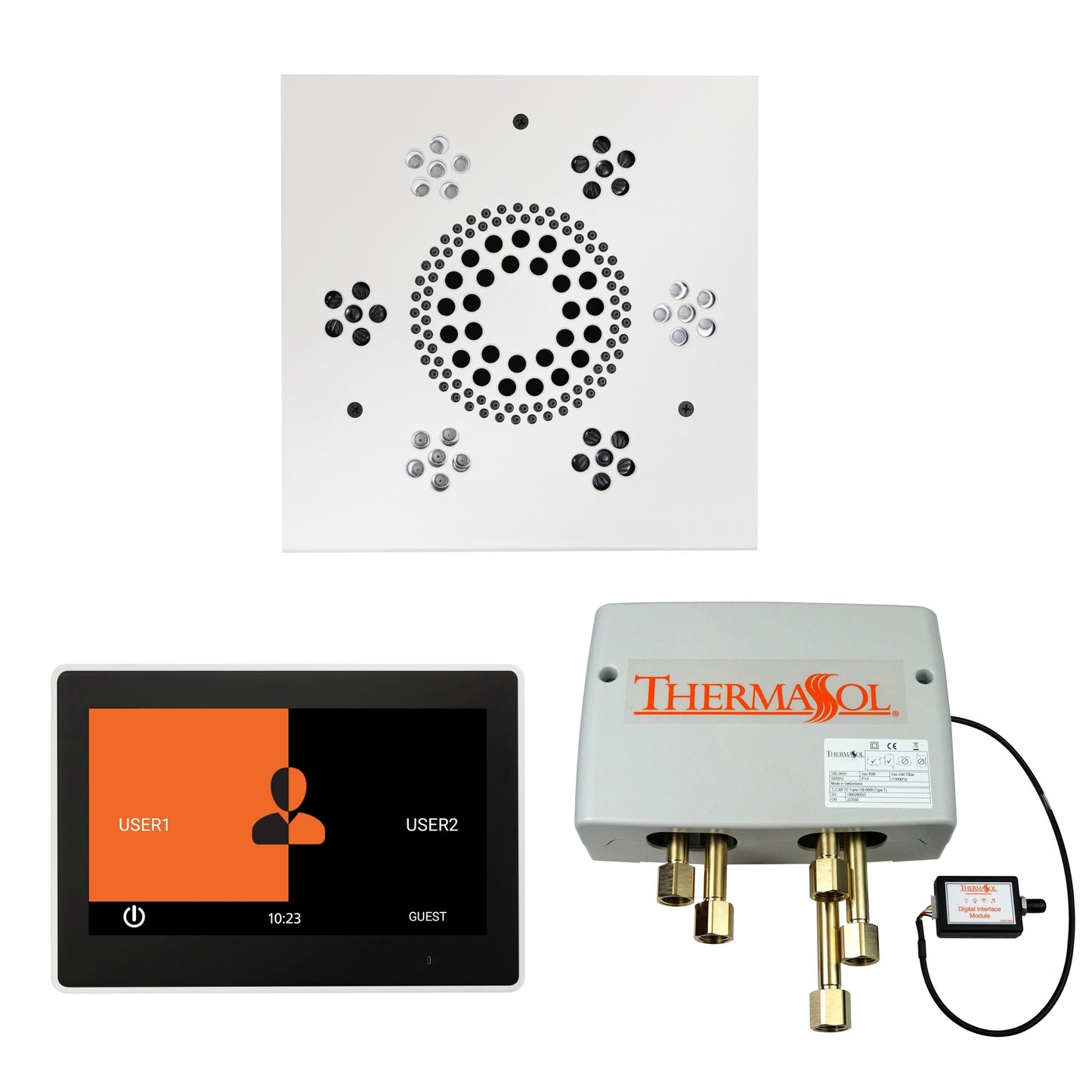 Smart Shower Kit | Waterproof 10" Device | The "Wellness Shower Package" by ThermaSol w/ ThermaTouch