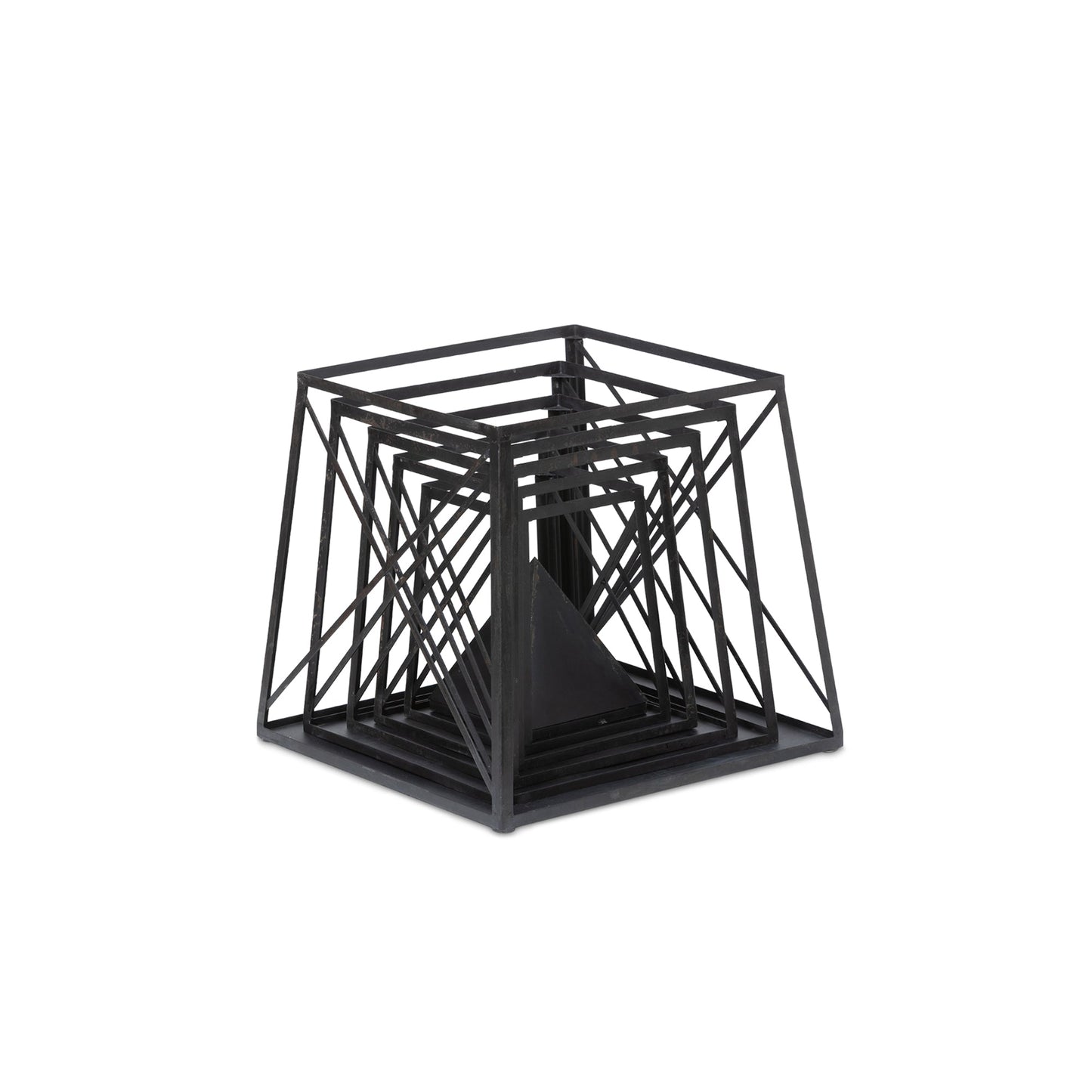 Park Hill Collection Stackable Antique Black Obelisk - Versatile Iron Display Shelf with Unique Tiers for Stylish Storage - EGG30253