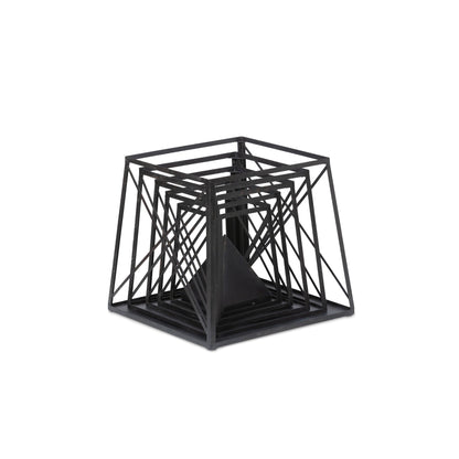 Park Hill Collection Stackable Antique Black Obelisk - Versatile Iron Display Shelf with Unique Tiers for Stylish Storage - EGG30253