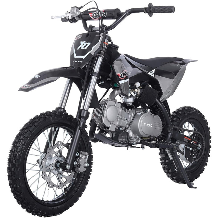 X-PRO X27 125cc Dirt Bike with 4-Speed Semi-Automatic Transmission, Kick Start, Big 14"/12" Tires! Zongshen Brand Engine - DB-K007-Black