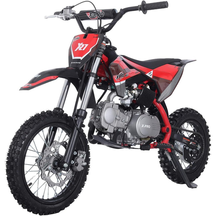 X-PRO X27 125cc Dirt Bike with 4-Speed Semi-Automatic Transmission, Kick Start, Big 14"/12" Tires! Zongshen Brand Engine - DB-K007-Black