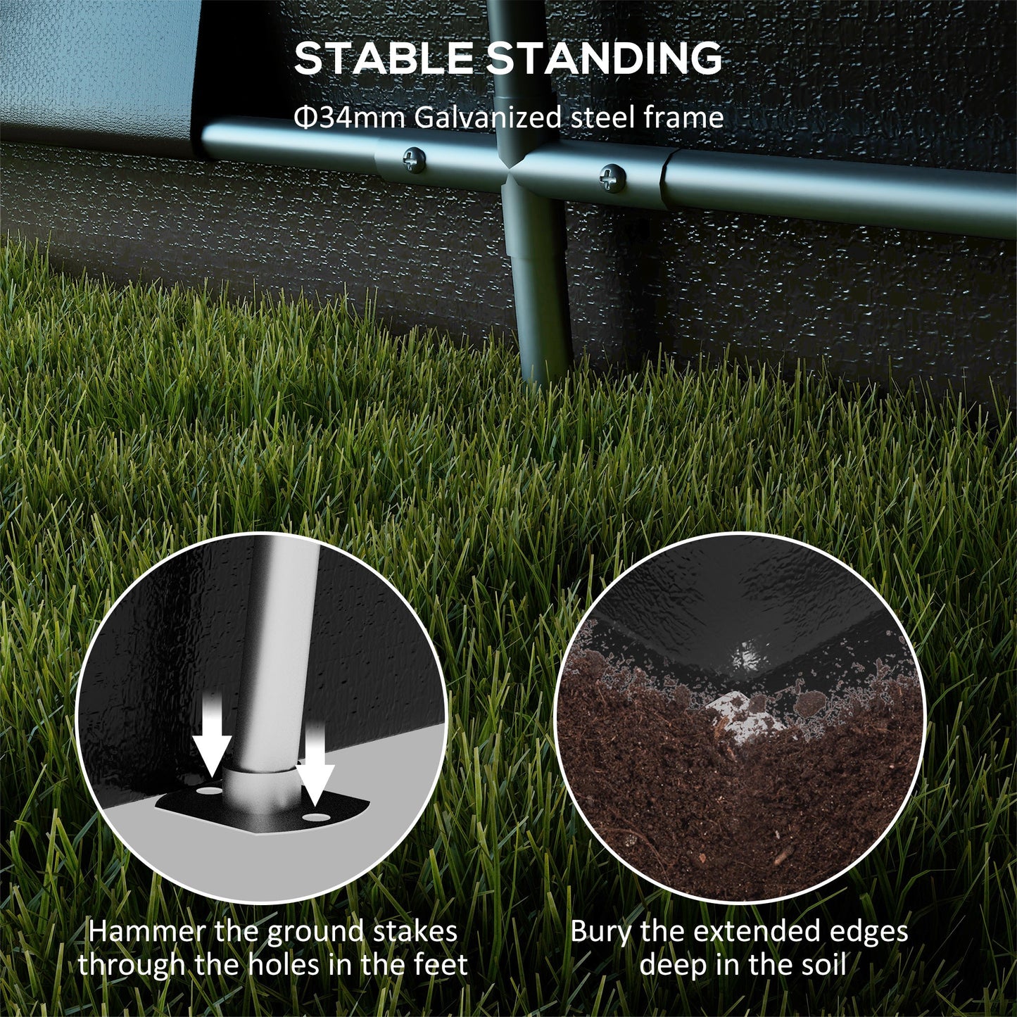 Outsunny 12' x 20' Portable Garage, Heavy Duty Carport, Ventilation Windows, Large Roll-up Door, Black - 84C-451V00BK