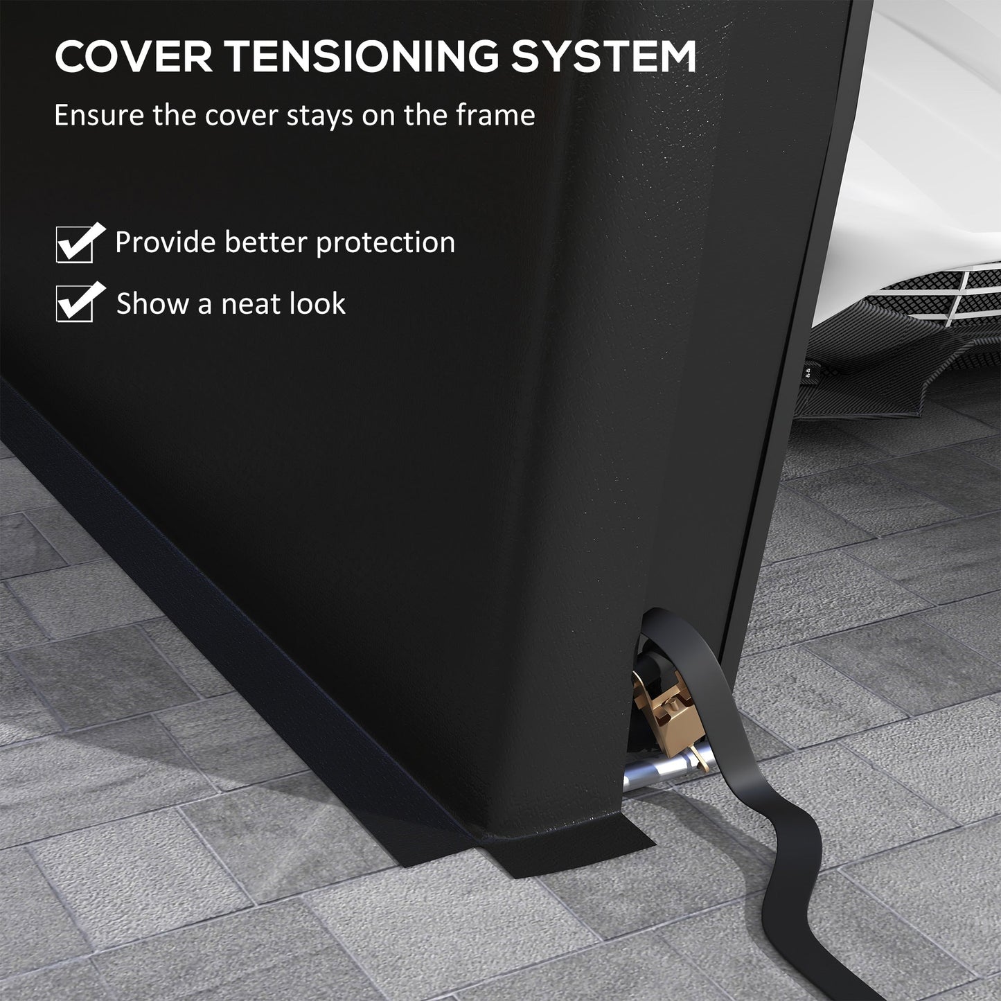 Outsunny 12' x 20' Portable Garage, Heavy Duty Carport, Ventilation Windows, Large Roll-up Door, Black - 84C-451V00BK