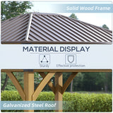 Outsunny 10x12 Galvanized Steel Gazebo with Wooden Frame - 84C-254