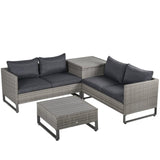 Outsunny 4 Piece Rattan Wicker Sofa Set - 860-131V01